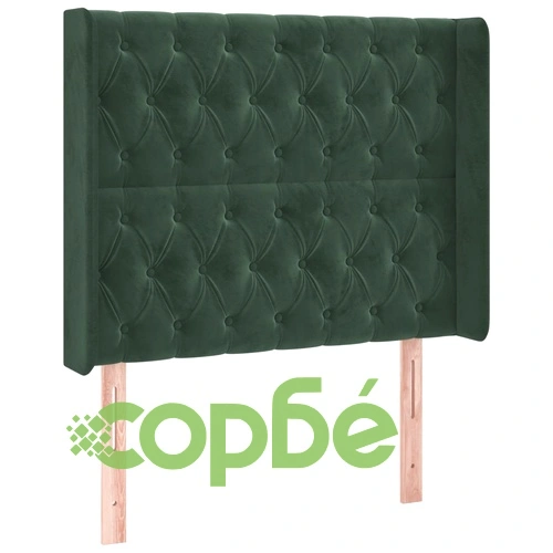 Боксспринг легло с матрак и LED, тъмнозелено, 90x200 см, кадифе ➤ топ цена ➤ sorbe.bg