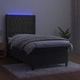 Боксспринг легло с матрак и LED, тъмносиво, 100x200 см, кадифе
