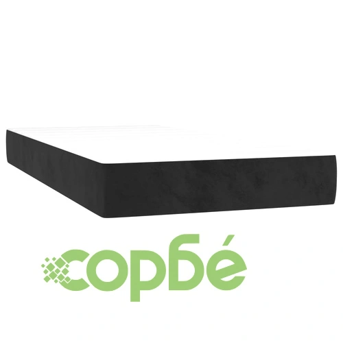 Боксспринг легло с матрак и LED, черно, 100x200 см, кадифе ➤ топ цена ➤ sorbe.bg