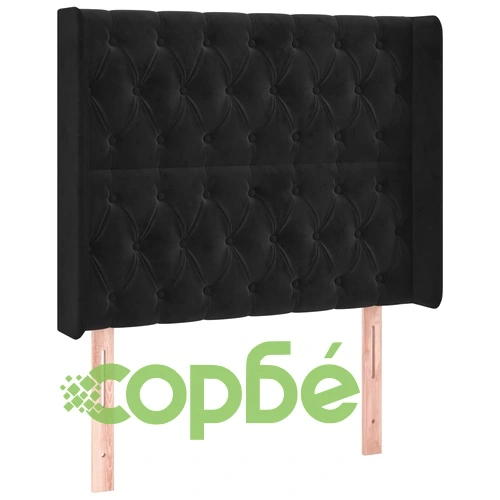 Боксспринг легло с матрак и LED, черно, 100x200 см, кадифе ➤ топ цена ➤ sorbe.bg