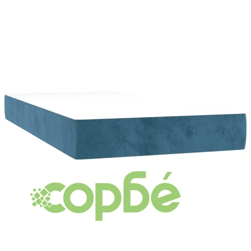 Боксспринг легло с матрак и LED, тъмносиньо, 100x200 см, кадифе ➤ топ цена ➤ sorbe.bg