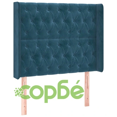 Боксспринг легло с матрак и LED, тъмносиньо, 100x200 см, кадифе ➤ топ цена ➤ sorbe.bg