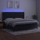 Боксспринг легло с матрак и LED, черно, 200x200 см, кадифе