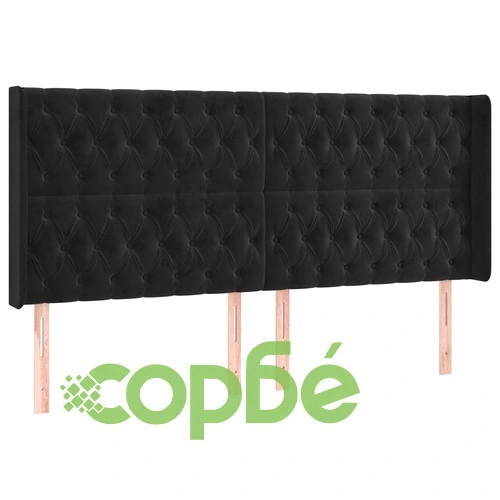 Боксспринг легло с матрак и LED, черно, 200x200 см, кадифе ➤ топ цена ➤ sorbe.bg