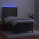 Боксспринг легло с матрак и LED, тъмносиво, 90x200 см, кадифе