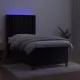 Боксспринг легло с матрак и LED, черно, 90x200 см, кадифе