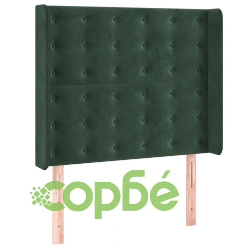 Боксспринг легло с матрак и LED, тъмнозелено, 90x200 см, кадифе ➤ топ цена ➤ sorbe.bg