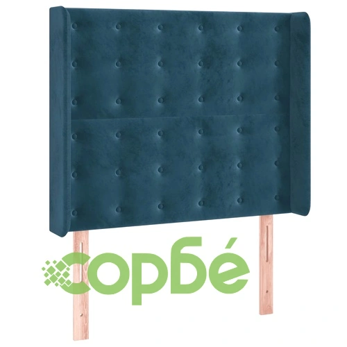 Боксспринг легло с матрак и LED, тъмносиньо, 100x200 см, кадифе ➤ топ цена ➤ sorbe.bg