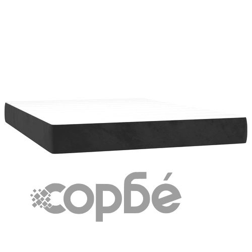 Боксспринг легло с матрак и LED, черно, 140x190 см, кадифе ➤ топ цена ➤ sorbe.bg