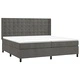 Боксспринг легло с матрак и LED, тъмносиво, 200x200 см, кадифе