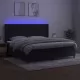 Боксспринг легло с матрак и LED, черно, 200x200 см, кадифе