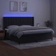 Боксспринг легло с матрак и LED, черно, 200x200 см, кадифе