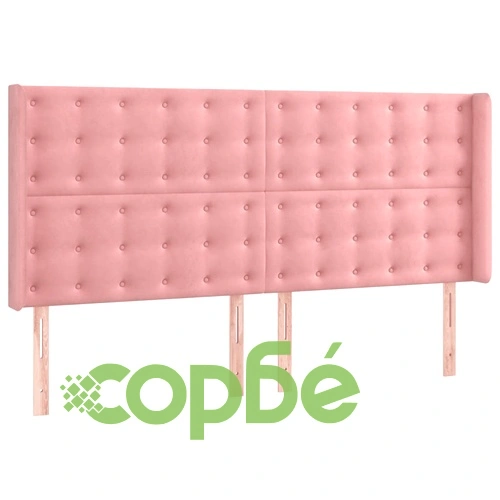 Боксспринг легло с матрак и LED, розово, 200x200 см, кадифе ➤ топ цена ➤ sorbe.bg