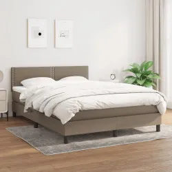 Боксспринг легло с матрак, таупе, 140x200 см, плат