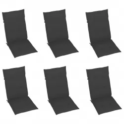 Възглавници за градински столове, 6 бр, антрацит, 120x50x3 см