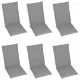 Възглавници за градински столове, 6 бр, сиви, 120x50x3 см