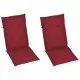 Възглавници за градински столове 2 бр виненочервени 120x50x3 см