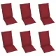 Възглавници за градински столове 6 бр виненочервени 120x50x3 см