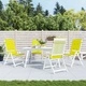 Възглавници за столове 4 бр яркозелени 120x50x3 см плат