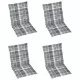 Възглавници за градински столове 4 бр сиво каре 100x50x3 см