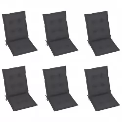 Възглавници за градински столове, 6 бр, антрацит, 100x50x7 см