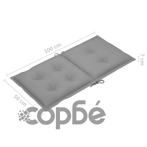 Възглавници за градински столове 6 бр сиви 100x50x7 см плат ➤ топ цена ➤ sorbe.bg