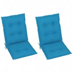 Възглавници за градински столове, 2 бр, сини, 100x50x7 см