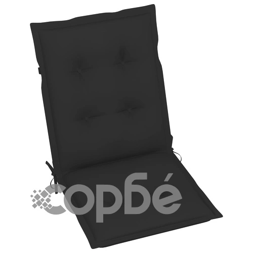 Възглавници за градински столове 4 бр черни 100x50x7 см плат ➤ топ цена ➤ sorbe.bg