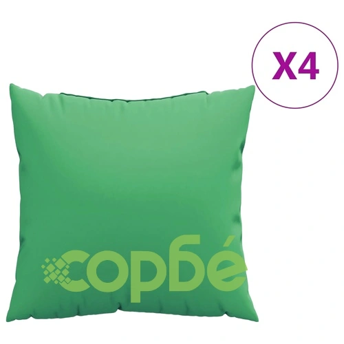 Декоративни възглавници, 4 бр, зелени, 60x60 см, плат ➤ топ цена ➤ sorbe.bg