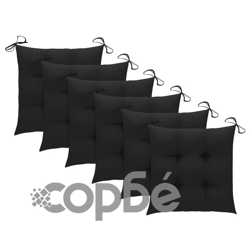 Възглавници за столове 6 бр черни 40x40x7 см Оксфорд плат ➤ топ цена ➤ sorbe.bg