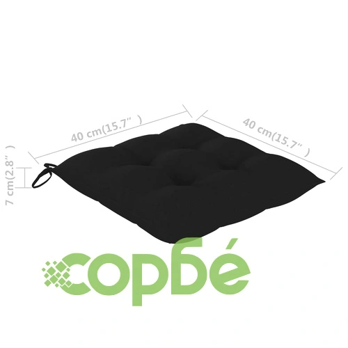 Възглавници за столове 6 бр черни 40x40x7 см Оксфорд плат ➤ топ цена ➤ sorbe.bg