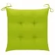 Възглавници за столове 6 бр яркозелени 40x40x7 см плат