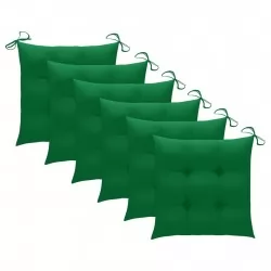 Възглавници за градински столове 6 бр зелени 50x50x7 см плат