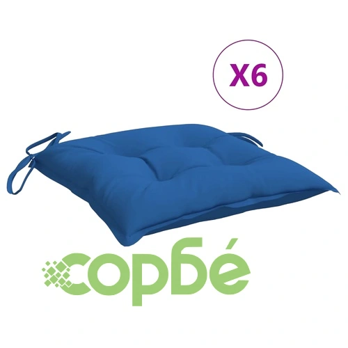 Възглавници за столове 6 бр сини 50x50x7 см Оксфорд плат ➤ топ цена ➤ sorbe.bg