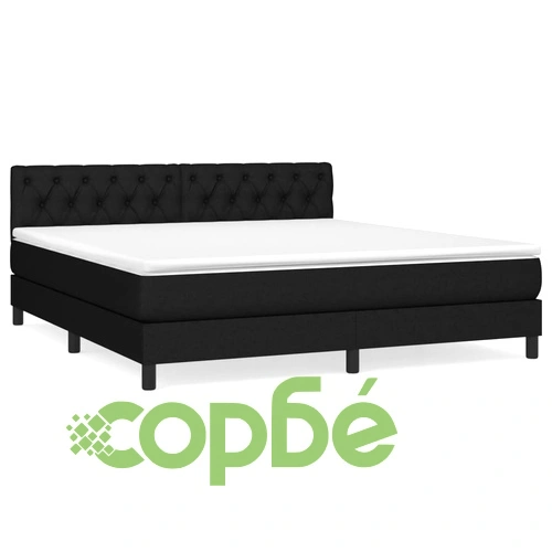 Боксспринг легло с матрак, черно, 160x200 см, плат ➤ топ цена ➤ sorbe.bg