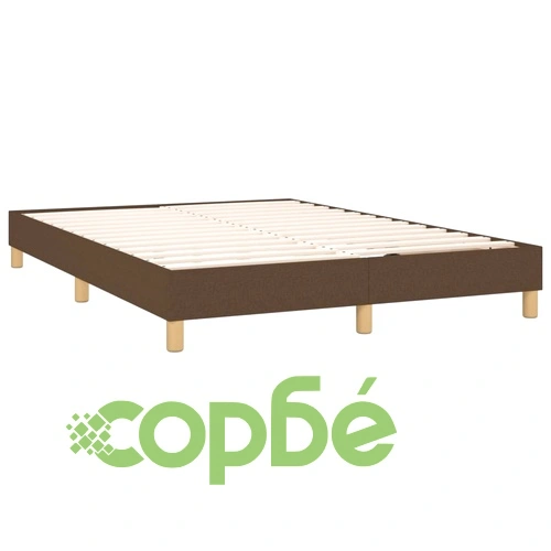 Боксспринг легло с матрак, тъмнокафяво, 140x190 см, плат ➤ топ цена ➤ sorbe.bg