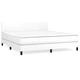 Боксспринг легло с матрак, бяло, 160x200 см, изкуствена кожа