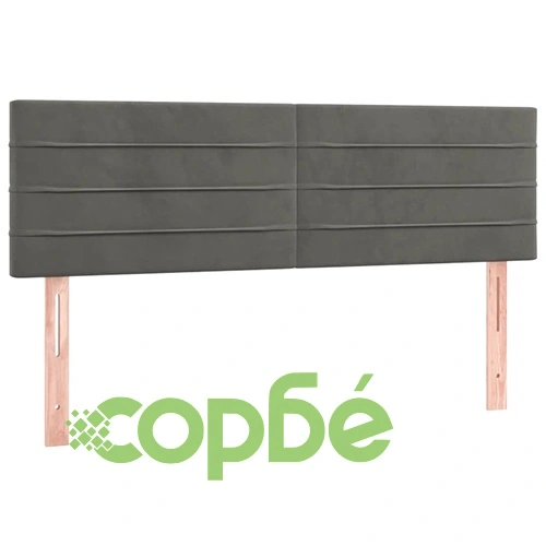 Боксспринг легло с матрак, тъмносиво, 140x190 см, кадифе ➤ топ цена ➤ sorbe.bg