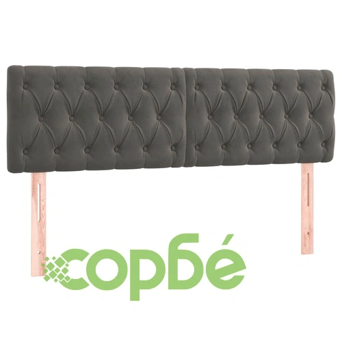 Боксспринг легло с матрак, тъмносиво, 160x200 см, кадифе ➤ топ цена ➤ sorbe.bg