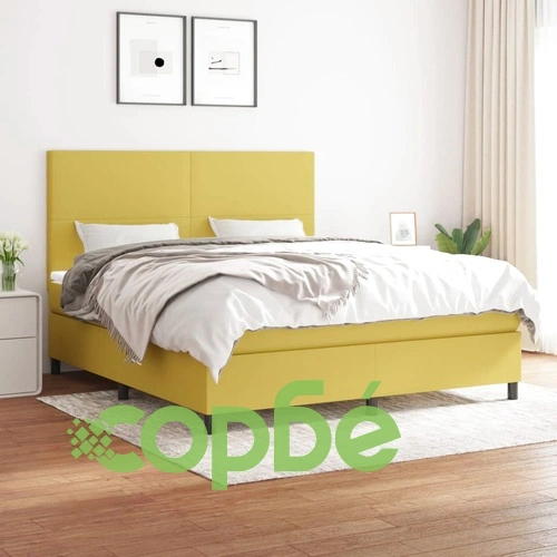 Боксспринг легло с матрак, зелена, 160x200 см, плат ➤ топ цена ➤ sorbe.bg