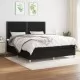Боксспринг легло с матрак, черно, 160x200 см, плат
