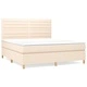 Боксспринг легло с матрак, кремава, 180x200 см, плат