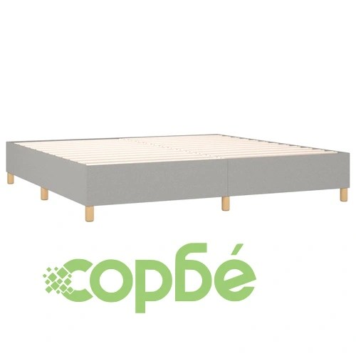 Боксспринг легло с матрак, светлосиво, 200x200 см, плат ➤ топ цена ➤ sorbe.bg