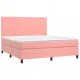 Боксспринг легло с матрак, розово, 180x200 см, кадифе