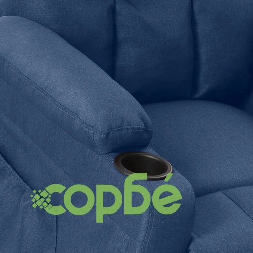 Изправящ стол, син, текстил ➤ топ цена ➤ sorbe.bg