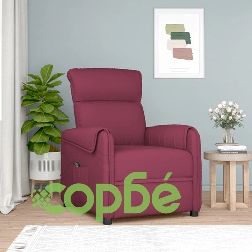 Изправящ стол, виненочервен, текстил ➤ топ цена ➤ sorbe.bg