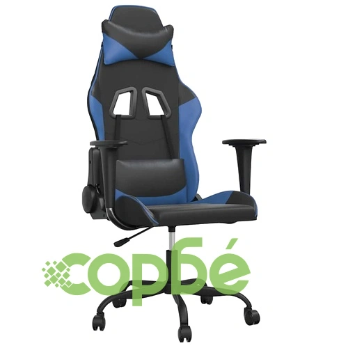 Гейминг стол, черно и синьо, изкуствена кожа ➤ топ цена ➤ sorbe.bg