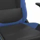 Гейминг стол, черно и синьо, изкуствена кожа