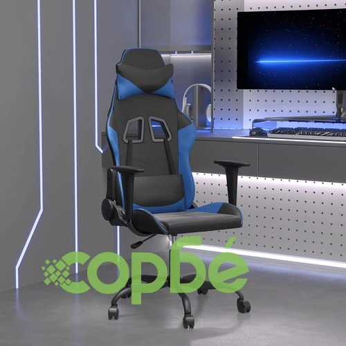 Гейминг стол, черно и синьо, изкуствена кожа ➤ топ цена ➤ sorbe.bg