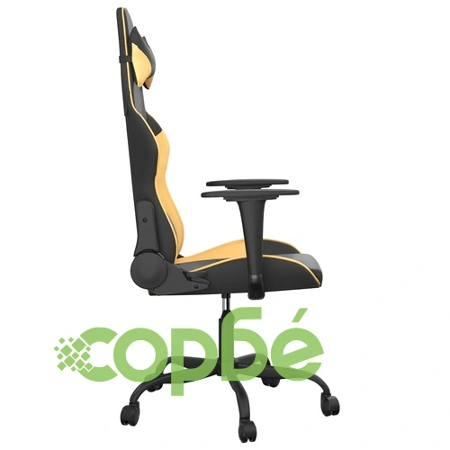 Гейминг стол, черно и златисто, изкуствена кожа ➤ топ цена ➤ sorbe.bg